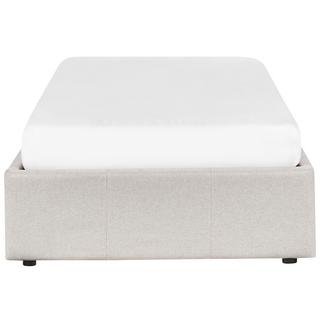 Beliani Bett mit Stauraum ohne Kopfteil aus Stoff Skandinavisch DINAN  