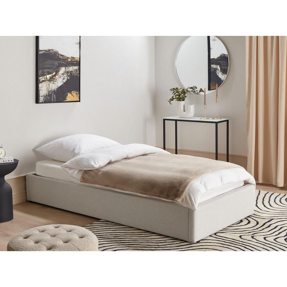 Beliani Letto con ottomano senza testata en Tessuto Scandinavo DINAN  