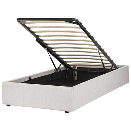 Beliani Bett mit Stauraum ohne Kopfteil aus Stoff Skandinavisch DINAN  