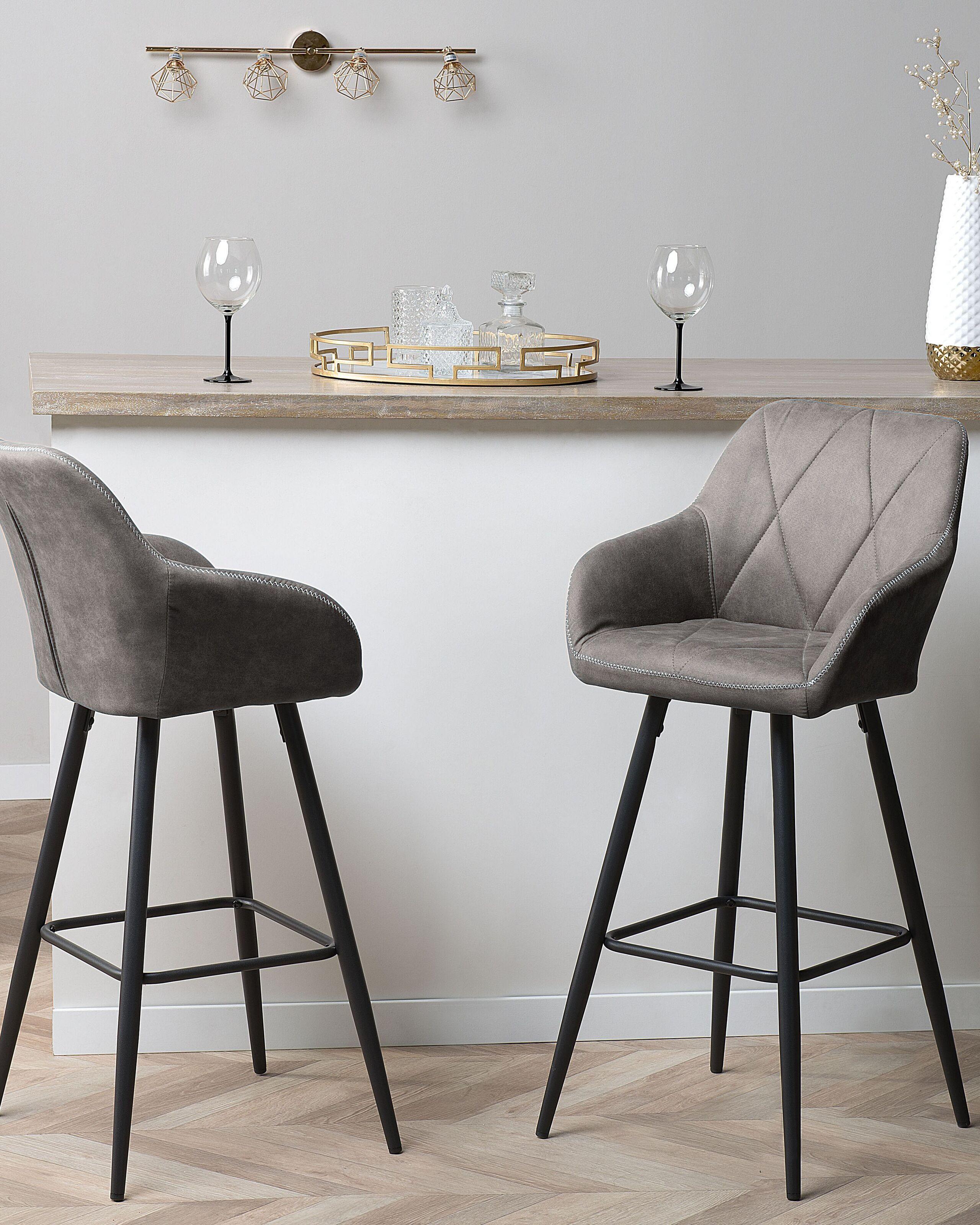 Beliani Set mit 2 Barstühlen aus Polyester Glamourös DARIEN  