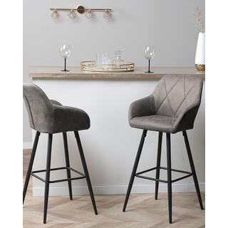 Beliani Lot de 2 chaises de bar en Polyester Glamour DARIEN  