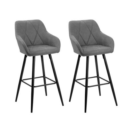 Beliani Lot de 2 chaises de bar en Polyester Glamour DARIEN  