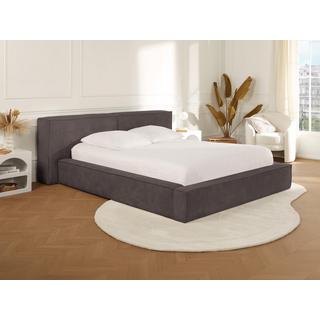 PASCAL MORABITO Lit coffre 140 x 190 cm - Velours côtelé - Taupe + Matelas - TIMANO de Pascal Morabito  