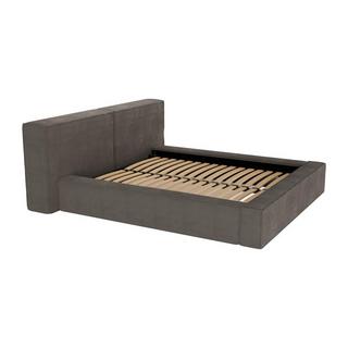 PASCAL MORABITO Lit coffre 140 x 190 cm - Velours côtelé - Taupe + Matelas - TIMANO de Pascal Morabito  