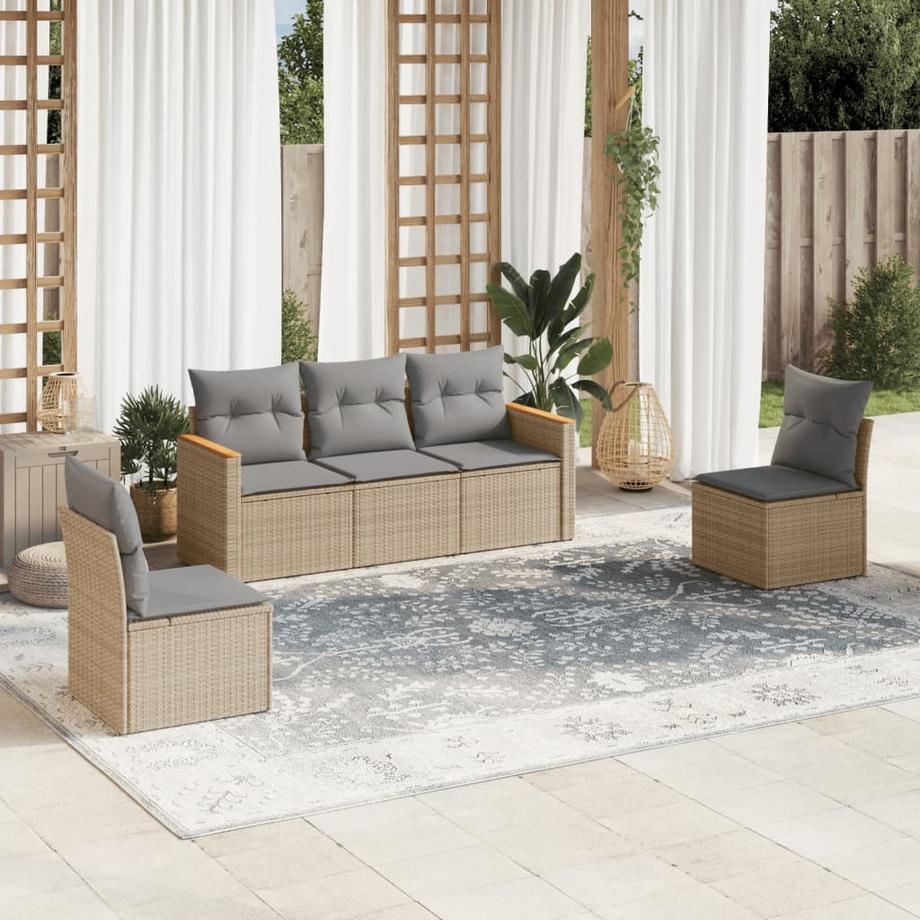 VidaXL set divano da giardino Polirattan  