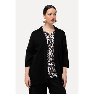 Ulla Popken  Cardigan aperto dal taglio oversize con colletto a scialle e mezze maniche 