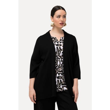 Ulla Popken  Cardigan aperto dal taglio oversize con colletto a scialle e mezze maniche 