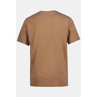 JP1880  T-shirt Basic en coton peigné, col rond marron clair 