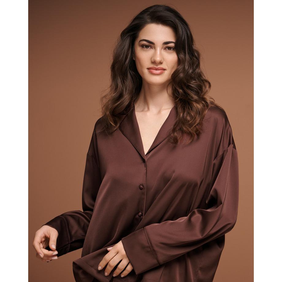 La Vie En Rose Chemisier manches longues en satin  
