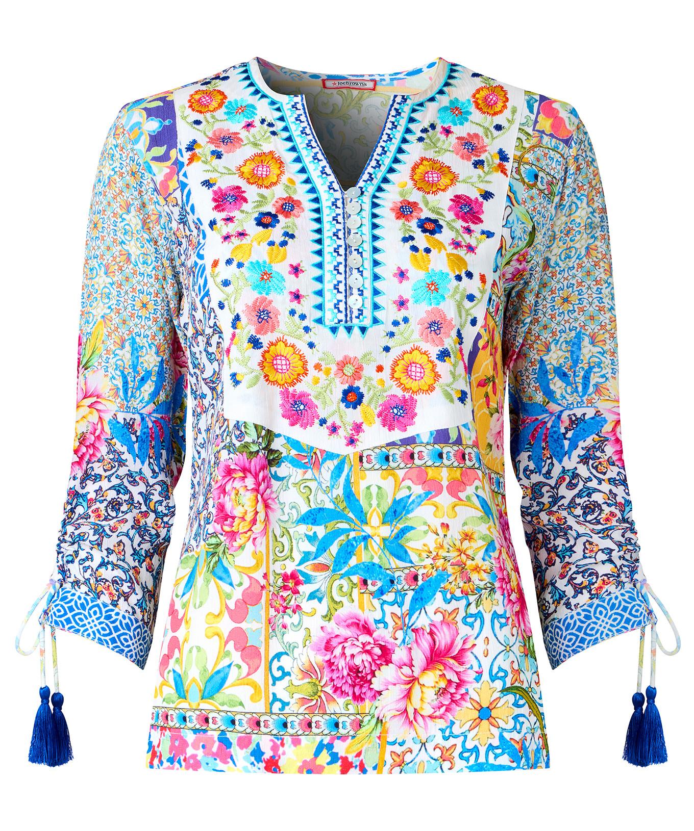 Joe Browns  Mit Patchwork-Florale bestickte Sommerbluse 