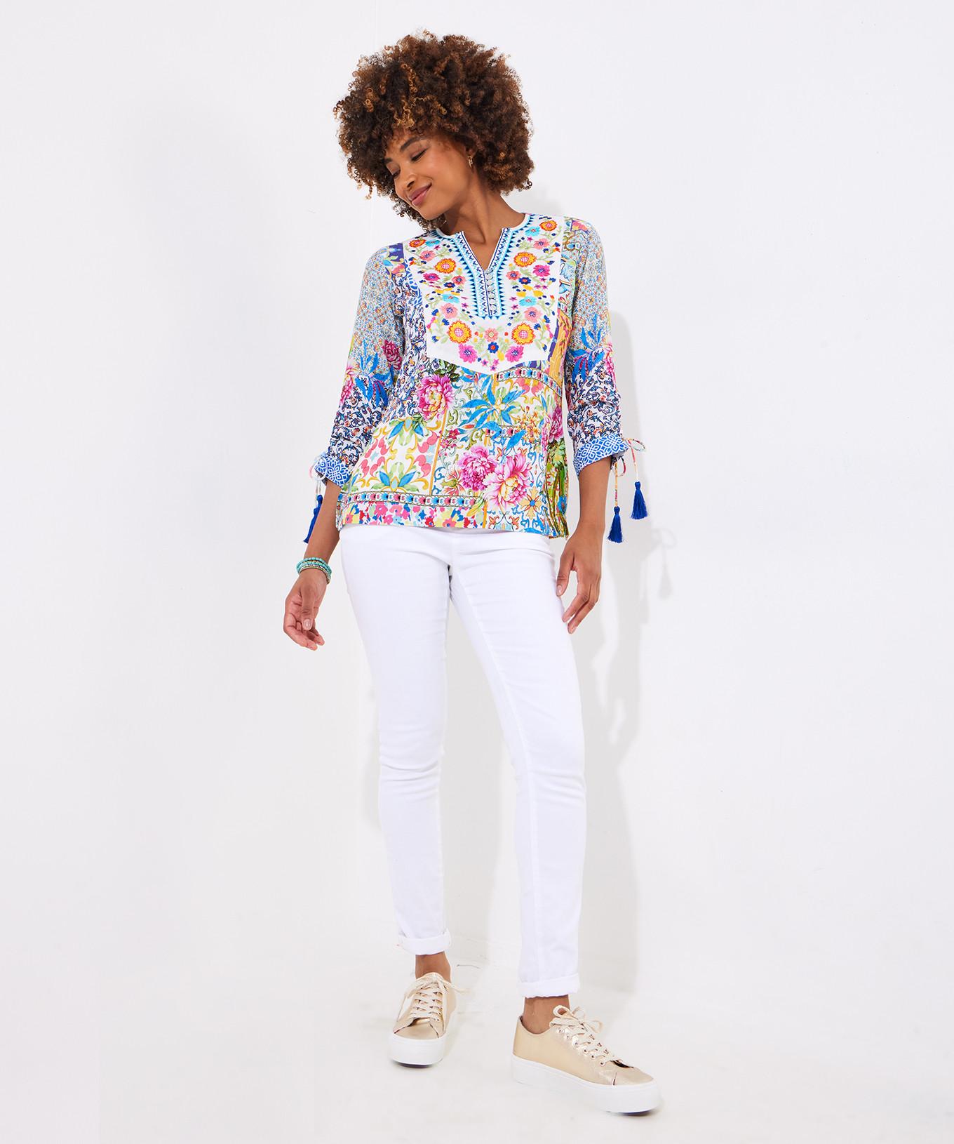 Joe Browns  Mit Patchwork-Florale bestickte Sommerbluse 