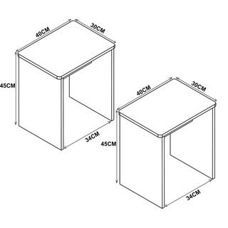 VCM Lot de 2 poufs en bois cube repose-pieds table d'appoint Esal Lot de 2 poufs en bois cube repose-pieds table d'appoint Esal  