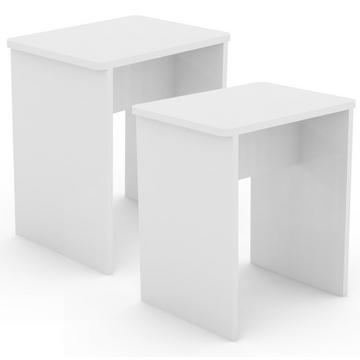 Lot de 2 poufs en bois cube repose-pieds table d'appoint Esal Lot de 2 poufs en bois cube repose-pieds table d'appoint Esal