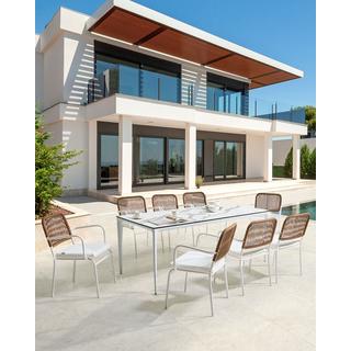 Beliani Set di 8 sedie da giardino con cuscini en Alluminio Moderno TACENO  