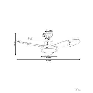 Beliani Ventilateur de plafond avec lampe en Métal Traditionnel BANDERAS  