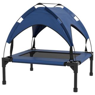 Northio  Erhöhtes Hundebett mit Baldachin, Haustierbett, Outdoor Hundeliege mit Dach, Atmungsaktiv, für kleine und mittelgroße Hunde Dunkelblau Oxford 76 x 61 x 69,5 cm 
