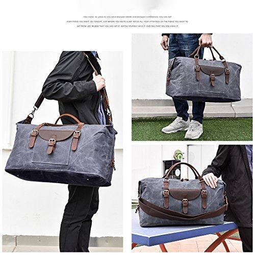 Only-bags.store  Reisetaschen  Leder Wasserdicht Canvas Weekender Tasche 