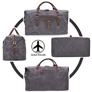 Only-bags.store  Reisetaschen  Leder Wasserdicht Canvas Weekender Tasche 