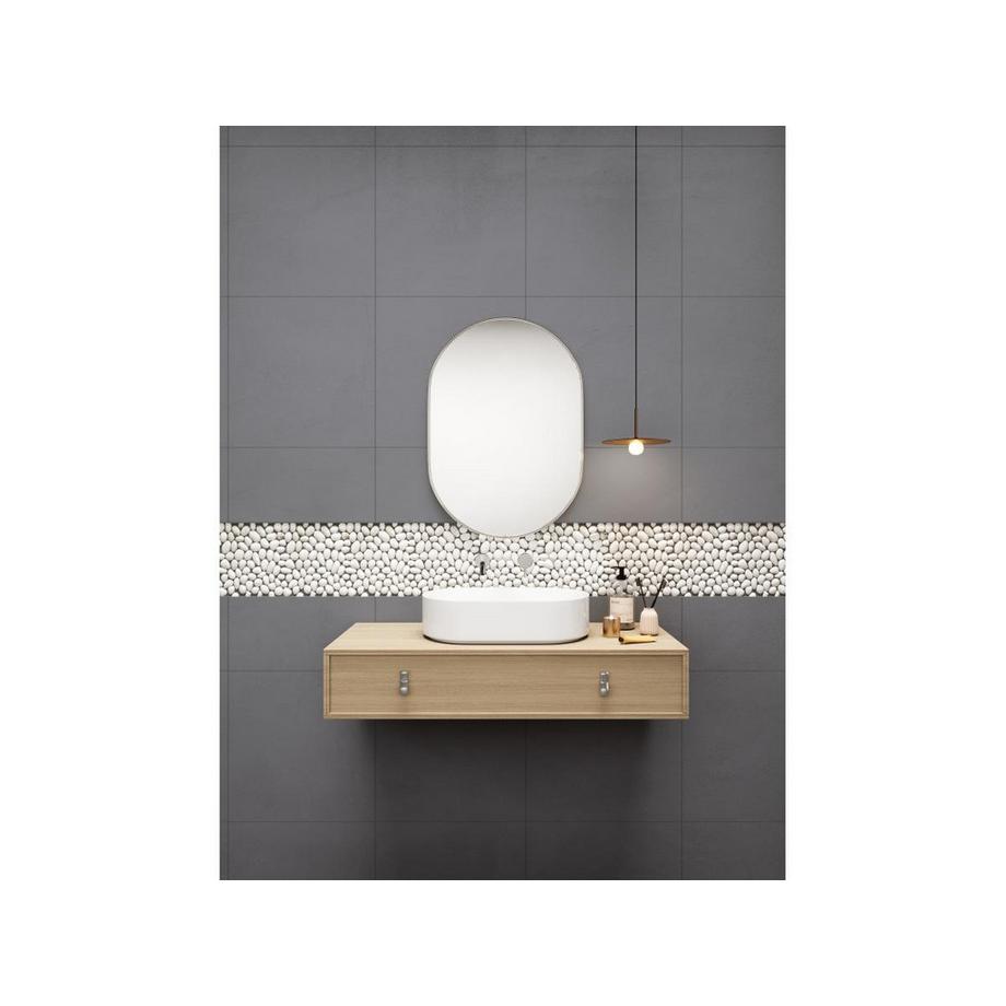 Vente-unique  Mosaikfliesen - 1 Pack: 1 m² - Kieselstein - Cremefarben - OLA 