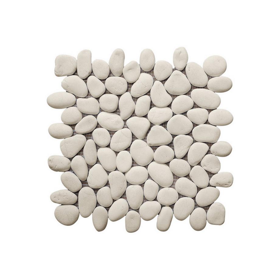 Vente-unique  Mosaikfliesen - 1 Pack: 1 m² - Kieselstein - Cremefarben - OLA 