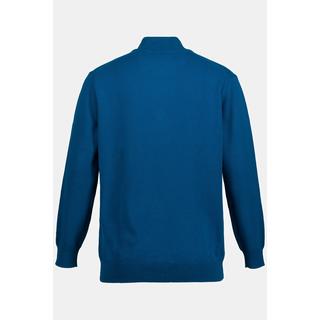 JP1880  Maglione polo con collo alto, zip e maniche lunghe 