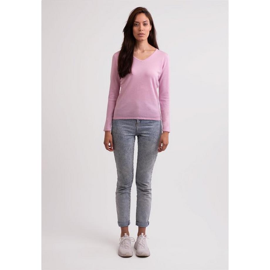 CASH-MERE.CH Recycelter Kaschmir V-Ausschnitt Pullover  