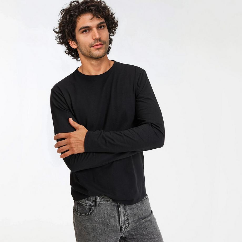 Langarm-Shirt mit rundem Ausschnitt