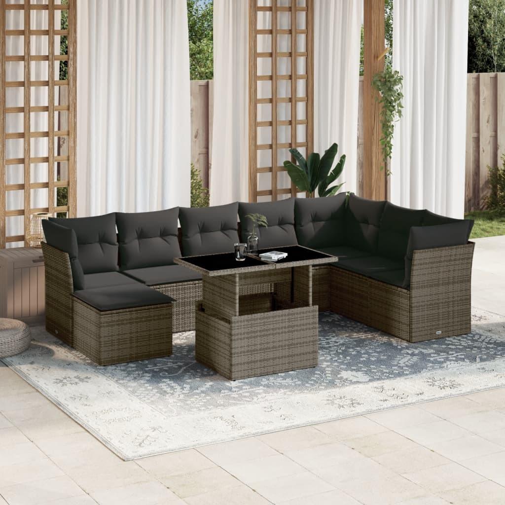 VidaXL set divano da giardino Polirattan  