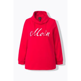 Ulla Popken  Sweat-shirt col montant et manches longues. Imprimé « salut ». 