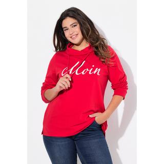 Ulla Popken  Sweat-shirt col montant et manches longues. Imprimé « salut ». 