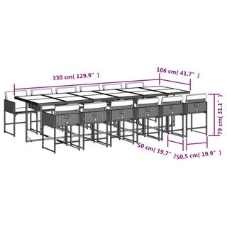 VidaXL Ensemble de salle à manger de jardin rotin synthétique  