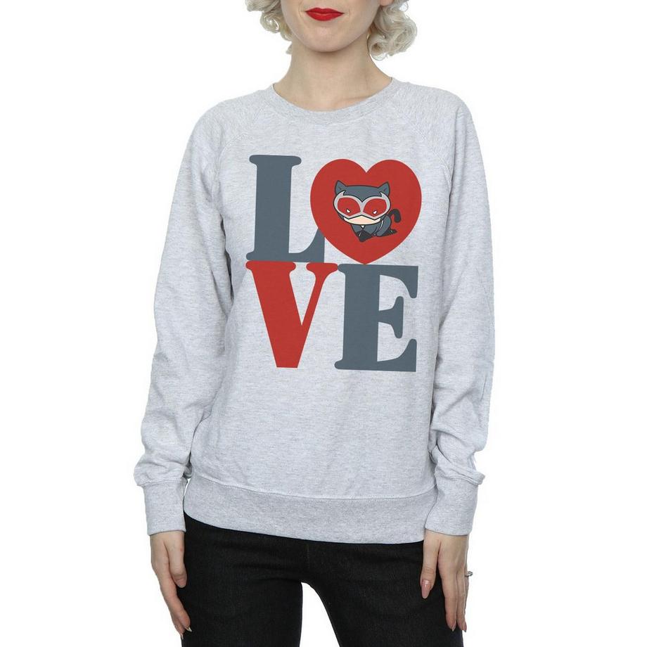 DC COMICS Love Catwoman Stampa Slim Fit Felpa  