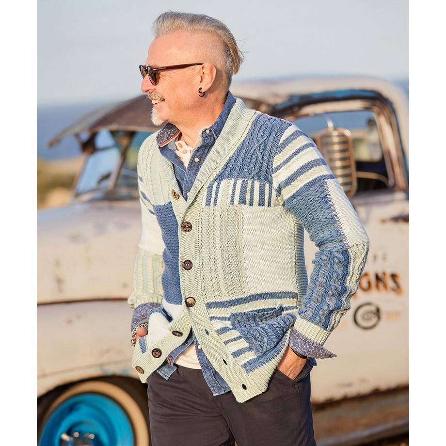 Joe Browns Patchwork Strickjacke mit verschiedenen Strickmustern  