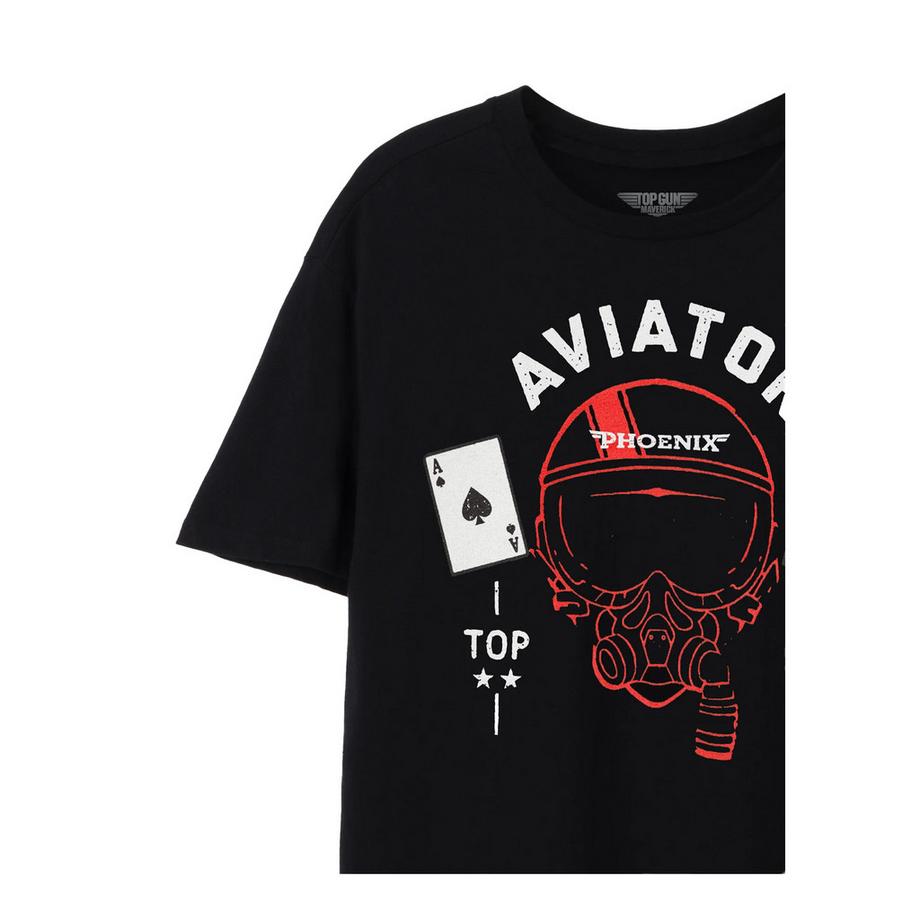 Top Gun Aviator Grafikdruck T-Shirt  