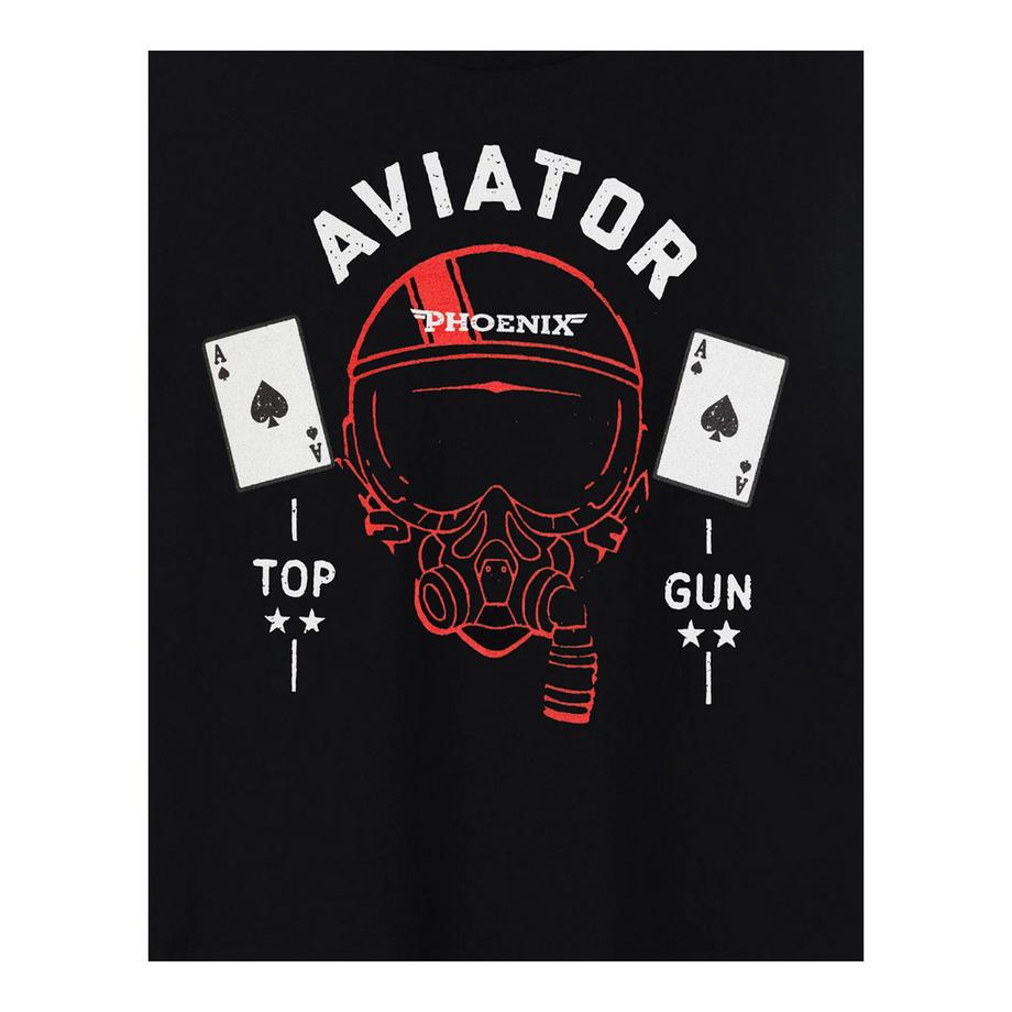 Top Gun Aviator Grafikdruck T-Shirt  
