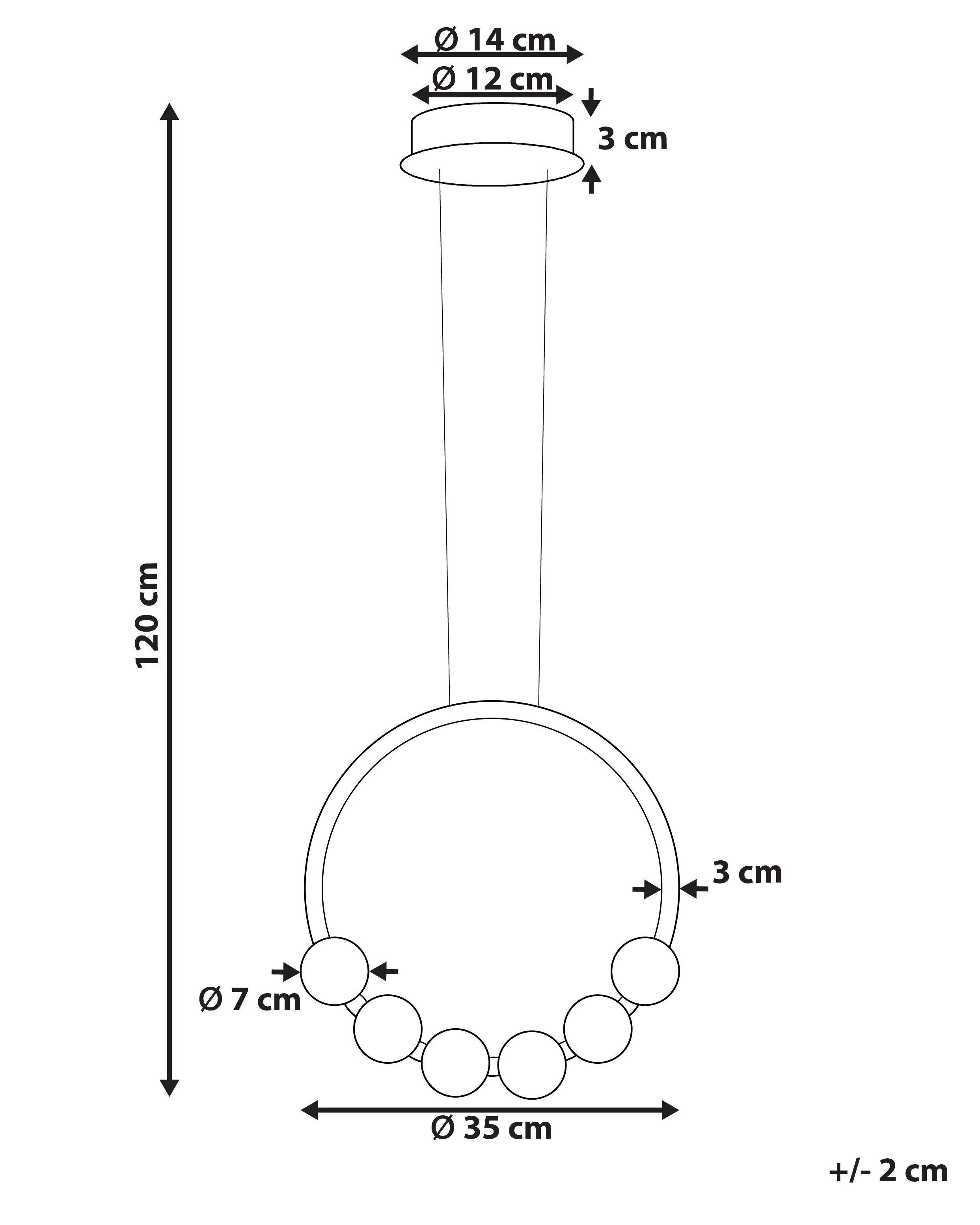 Beliani Lampe suspension en Métal Glamour FANE  