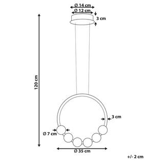 Beliani Lampe suspension en Métal Glamour FANE  