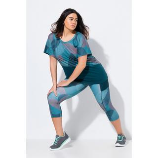 Ulla Popken Leggings Sportivi 3/4 Asciugatura Rapida Riciclati con Tasca  