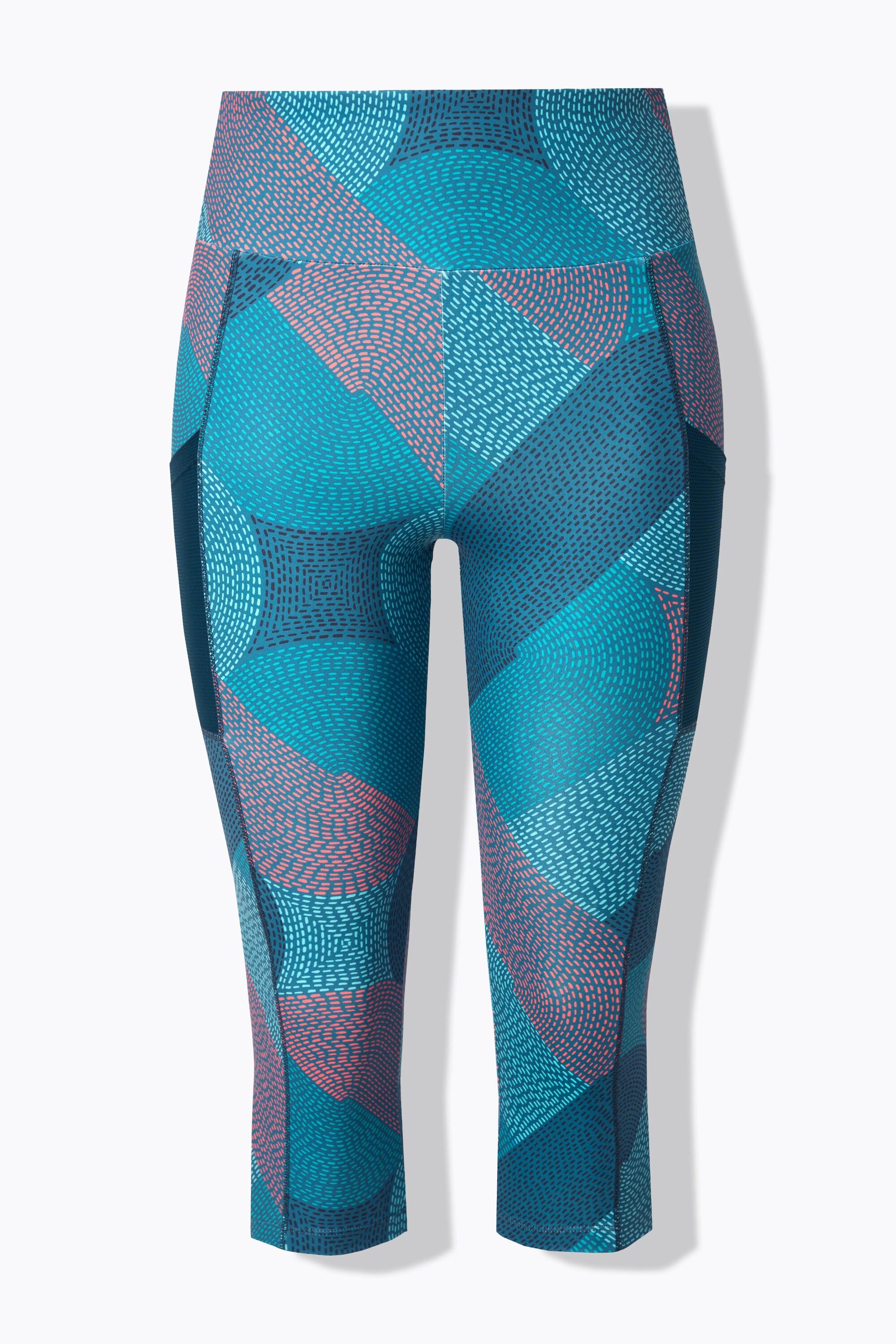 Ulla Popken Leggings Sportivi 3/4 Asciugatura Rapida Riciclati con Tasca  