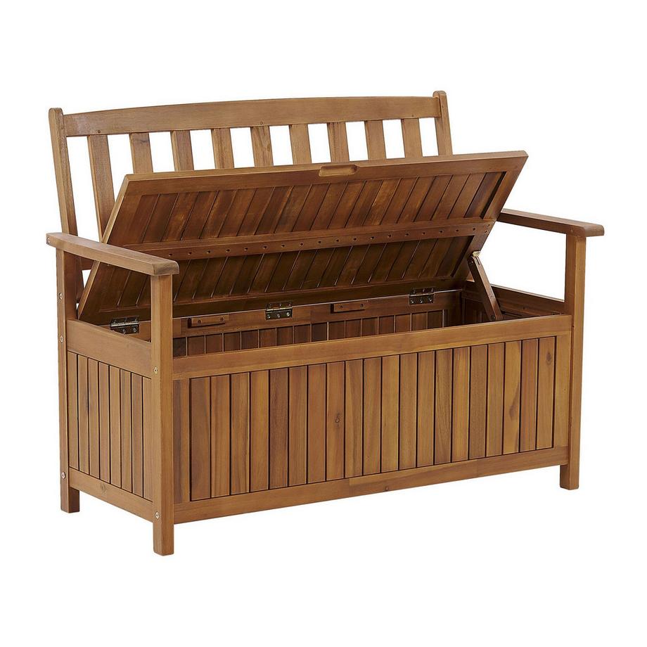 Beliani Gartenbank mit Auflage aus Akazienholz Klassisch SOVANA  