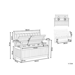 Beliani Gartenbank mit Auflage aus Akazienholz Klassisch SOVANA  