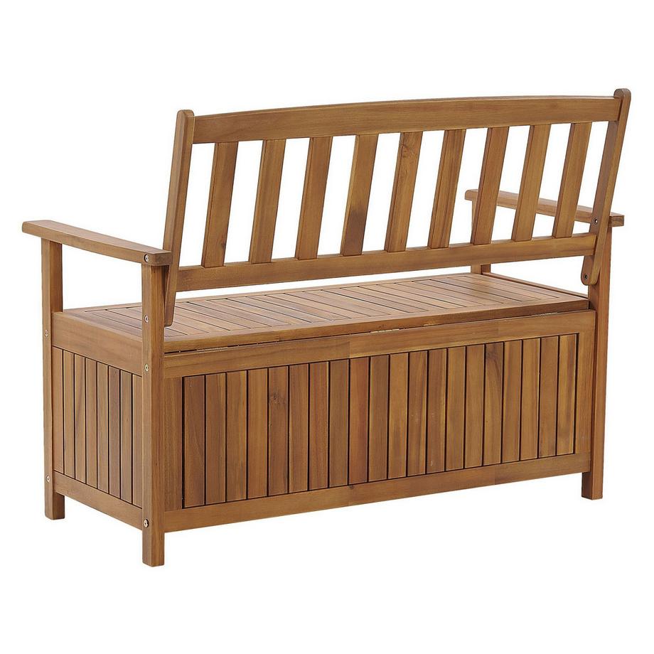 Beliani Gartenbank mit Auflage aus Akazienholz Klassisch SOVANA  