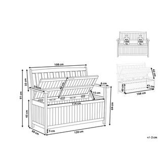 Beliani Panca da giardino con cuscino en Legno d'acacia Classico SOVANA  
