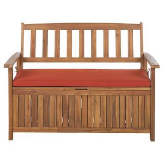Beliani Panca da giardino con cuscino en Legno d'acacia Classico SOVANA  
