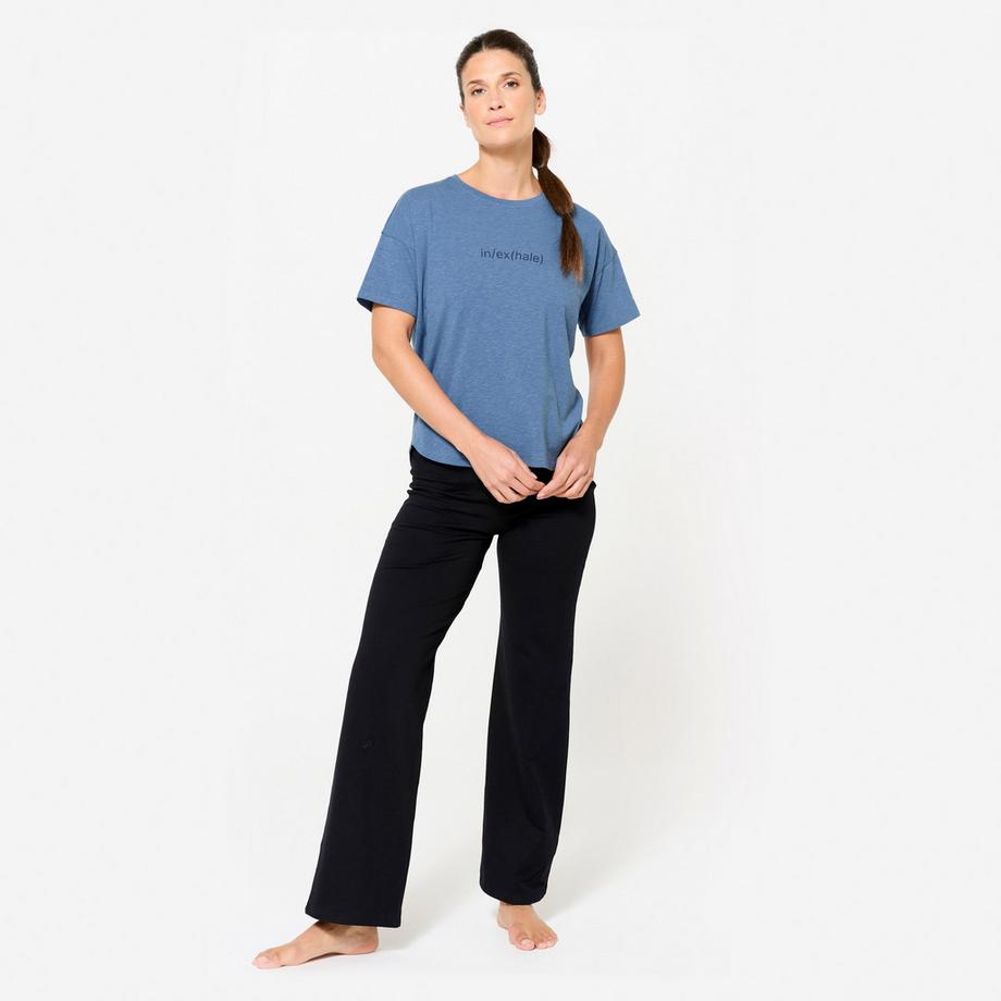 KIMJALY  T-shirt manches courtes femme yoga coton 