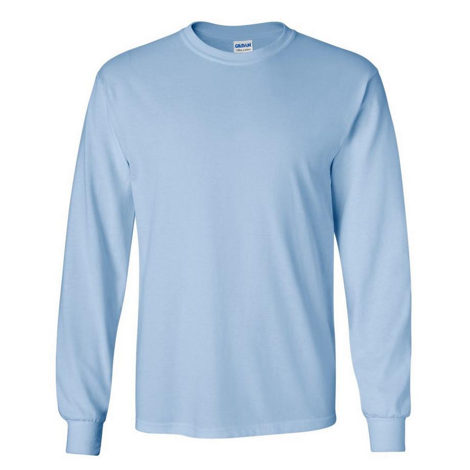 Plain Rundhalsausschnitt Ultra-Baumwolle Langarm-T-Shirt