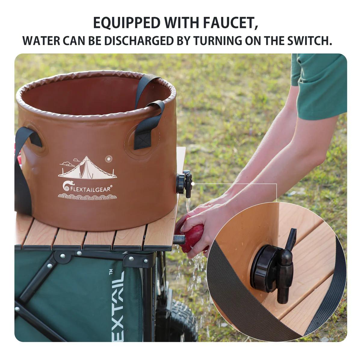Flextail  FLEX BUCKET – Faltbarer, Wasserdichter, Runder Camping-Eimer 