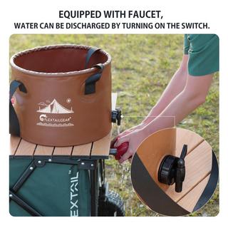 Flextail  FLEX BUCKET – Faltbarer, Wasserdichter, Runder Camping-Eimer 