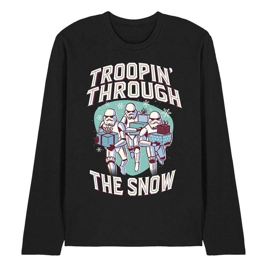 Troopin´ Through The Snow Maglietta Natale Retrò Manica Lunga