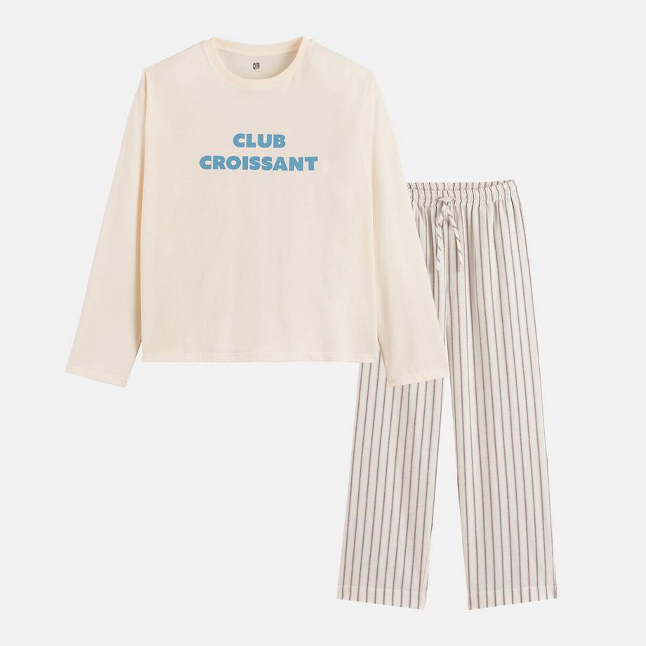 La Redoute Collections Zweiteiliger Pyjama mit Jersey T-Shirt und Flanellhose  